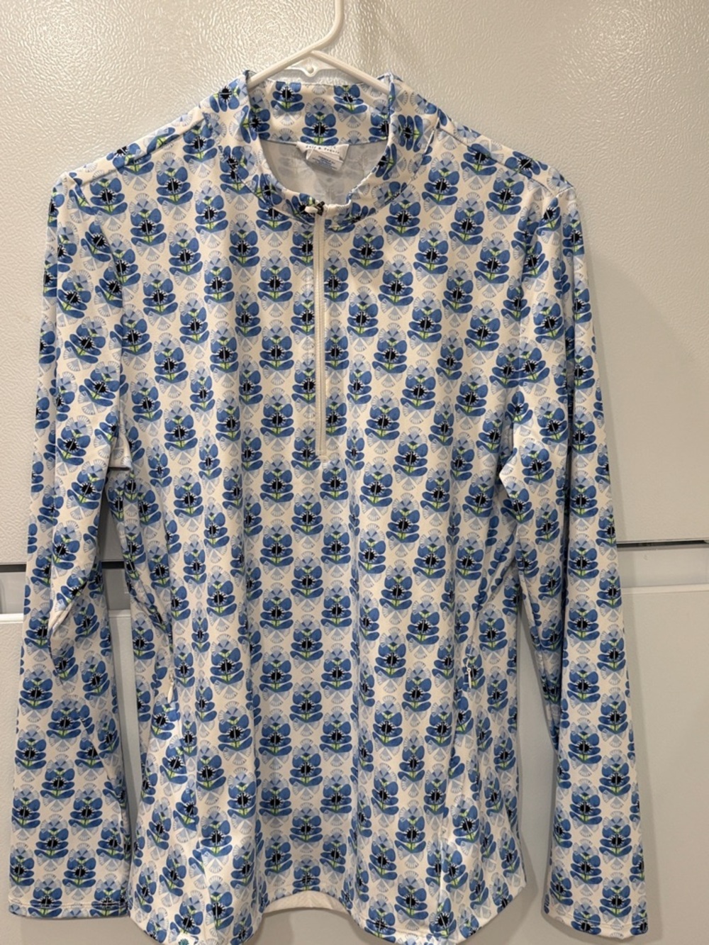 Sigrid Olsen Floral Long Sleeve 1/4 Zip L